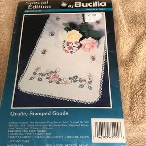 Bucilla Special Edition Flowers & Vines Dresser Scarf Counted Cross Stitch 63115